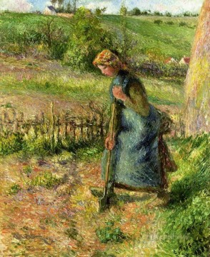 Mujer cavando 1883 Camille Pissarro Pinturas al óleo
